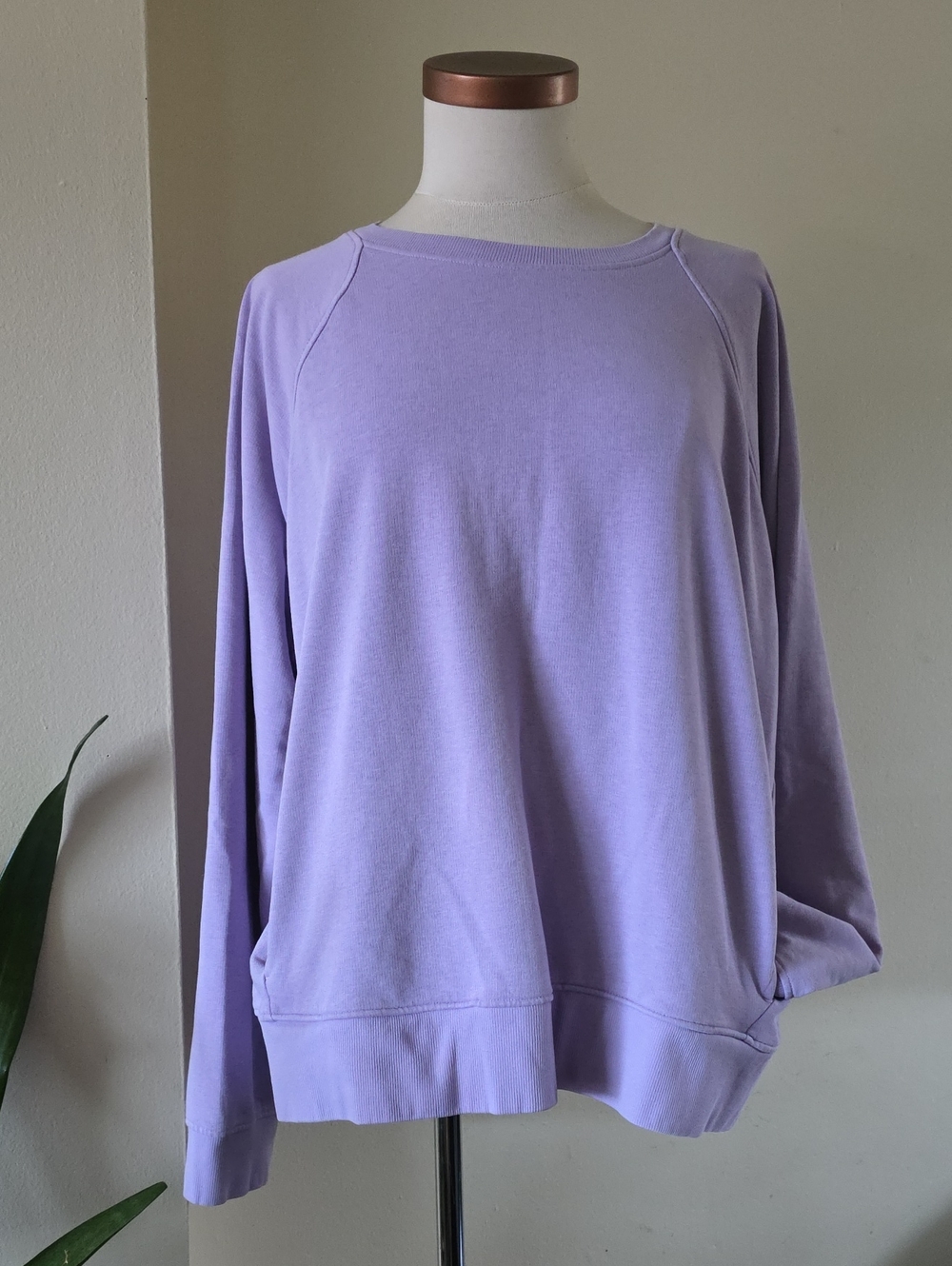 Northern Reflections Cotton Blend Crewneck Sweatshirt W/Pockets - Lavender XXL